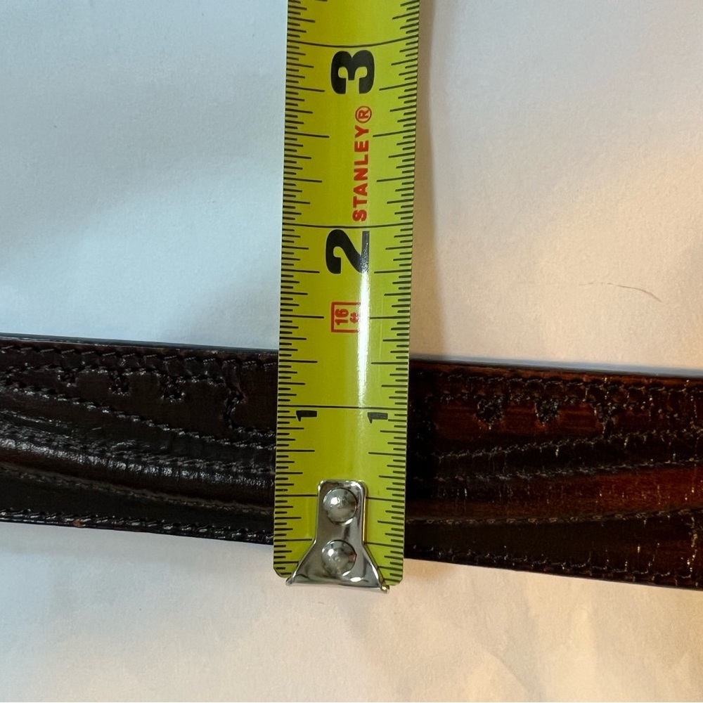 Vintage western leather belt silver buckle - Picture 7 of 9